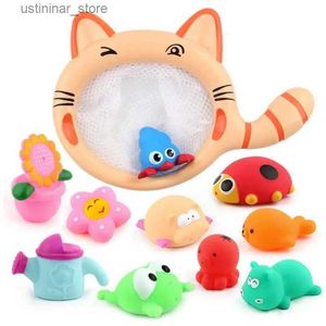 Sand Play Water Fun Net Fishing Baby Bath Water Toy Kitten Creative Water Spray Childrens Bathroom Bath Toy Fishing Net Swimming Kit Bath Toy L416