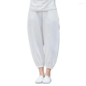 Frauenhose übergroße lässige Baumwollwäsche Frauen Anklelength Bleistift Pantalon Femme Hosen unter Boden Renaissance