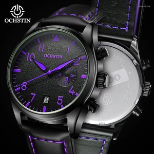 Avanadores de pulso Ochstin Modelo 2024 Moda Trend Innovation Series Creative Nylon Series Watch Multifunction Quartz Movement Men's Men's