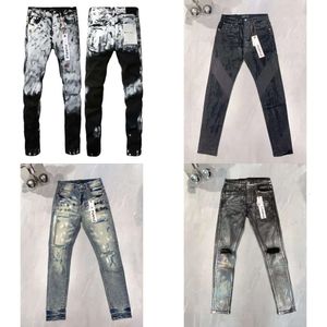 Marke lila Hosen Herren Designer Jean Damen Jeans gerade Bein Low -Rise -Design Retro Streetwear Jogginghose Jeans Cargo Hip Black Hosen 197 s