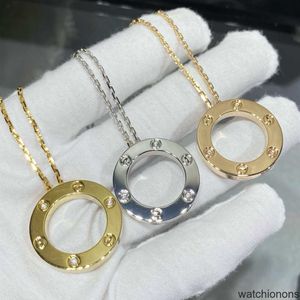 High Quality Luxury Necklace version Kajia V gold plated 18K rose round necklace womens classic three diamond full collarbone chain fashionable