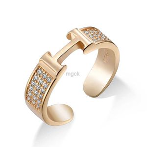 Anéis de casamento jóias finas 925 Silver H Ring Hearts and Arrows Cutting simulado D Diamante de moissanita colorido para mulheres acesas 240419