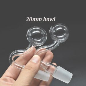 Großhandel Qbsomk Pyrex Dickes Glasölbrennerrohr 10 mm 14 mm 18 mm männlicher weiblicher 30 -mm -OD -Bubbleröl Schüssel für Bubbler -Wasserrohre Bong LL