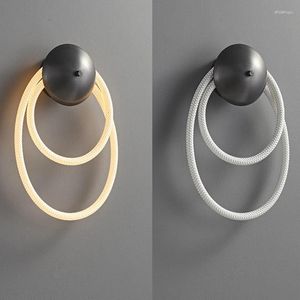 Wall Lamp Modern Living Room Line Silicone Note Nordic Minimalist Creative Art Bedroom Bedside Lighting Fixture