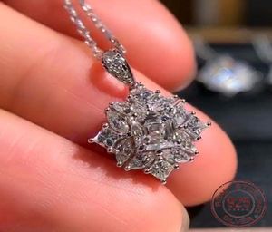 Fashion Flower Pendant Necklace for Women Silver 925 Halsband Original Statement Wedding Jewelry XDZ0962787133