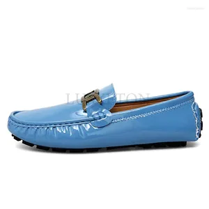 Casual Shoes Designer Men Loafers äkta läderkörning Party Loafer Big Size 35-48 Manliga mockasiner Slip On Luxury Green