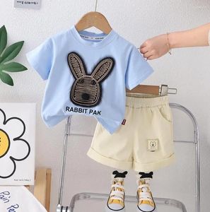 Set di abbigliamento per ragazzi outfit estivi 1-5 anni per bambini fumetti t-shirt top e pantaloncini da bambini a due pezzi abiti per bambini