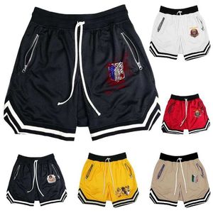 Herrshorts Anime Attack på Titan Men basketmask snabba torr gym shorts för sommar fitness joggers avslappnade andningsbara korta byxor 240419 240419