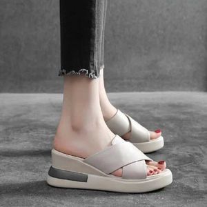 Slipper Summer Womens Platform Shoes New Retro Open Toe Womens Wedges Sandals Outdoor Plus Size Casual Slippers for Women Slides ShoesL2404
