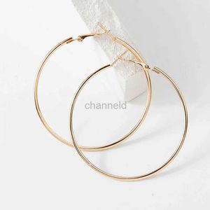 Other 40-80mm Exaggerated Big Smooth Circle Hoop Earrings for Women Aros Simple Round Loop Ear Wedding Jewelry Brincos Cool Gift 240419