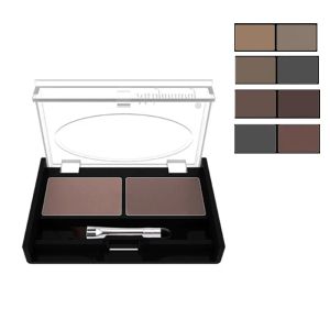 Potenziatori a 2 colori Professional naso ombra ombrello per l'ombretto trucco impermeabile per sopracciglia in polvere per occhio ombretto palette di sopracciglia + sfollata per sopracciglia