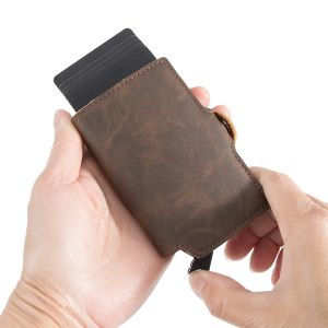 Wallets Casekeykey de qualidade de alta qualidade carteira slim minimalista saco de dinheiro prus rfid bloqueando o suporte de cartão de cartão ultra fino carteira inteligente para homens