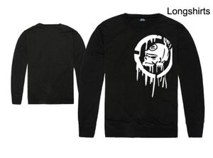 Logotipo de caveira de fábrica Impressão de manga longa camiseta punk hiphop man camise