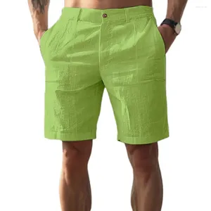 Herr shorts män sommar avslappnad med fickor mid-rise-blixtlås med solid färg rak ben kort för streetwear