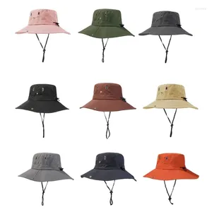 Berets Waterproof Wide Brimmed Bucket Hat Sunshade Jungle Sun For Outdoor Hiking Camping Unisex Fisherman