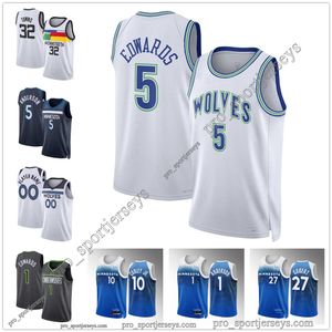 Timberwolve Anthony Edwards 7 Wendell Moore Jr. Basketball Jerseys 27 Gobert Minnesotas Karl Anthony 32 Towns Anthony D'Angelo 0 Russell 11 Naz Reid jaylen Nowell