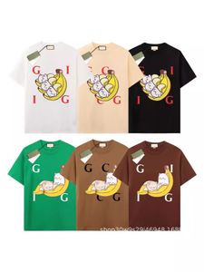 Camisetas femininas e homens Guhome G-i Manga curta T-shirt Antiga Família Unissex Brand Trendy Casual Algodão solto de manga curta Banana Banana Baby Style