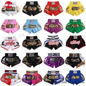 Men's Shorts Muay Thai Shorts 2024 New Boxing Shorts Women Men Child Embroidery Kickboxing Training Pants Sanda Martial Arts Fight Equipment T240419