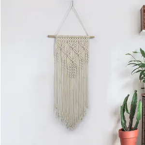 Tapestries Bohemian Macrame Wall Art Handmade Hanging Elegant Black Brown Tapestry With Tassel Fabrics Decorative Crafts St