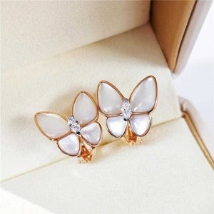 Top designer earrings Vancleff Butterfly Earrings Plated with 18K Rose Gold Butterfly Earrings Light Luxury Earrings for Women