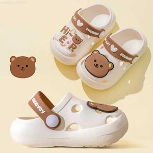 Slipper Summer New Childrens Cold Slippers Indoor Non -slip and Soft Bottom Comfort Cute Baby Hole Shoes Boys and Girls Home SlippersL2404