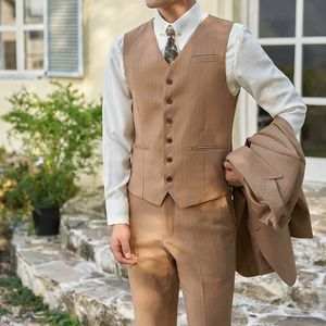 2024 Nya ankomstklänningsvästar för män Slim Fit Mens Suit Vest Male Waistcoat Casual ärmlös formell affärsjacka