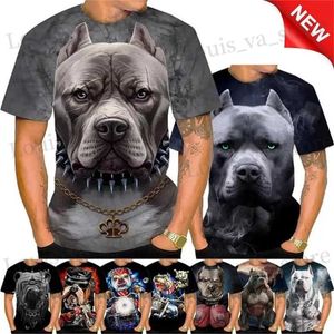 Herren T-Shirts Wildes Bulldog-Boxing T-Shirt Männer Cool Design 3D Bully Pitbull Print T-Shirt Neuheit Persönlichkeit T Harajuku Fashion Strtwear T240419