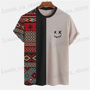 Men's T-Shirts Vintage Striped Shirt Mens T-shirt Summer Casual Short Slve Ts Simple Style Pullover Unisex Oversized Sweatshirt Loose Tops T240419