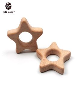 Let039s make 20PCSlot Wooden Stars Teethers Rings Wooden Toys DIY Pendent Set 2010178964532