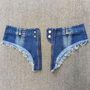 Shorts femininos sexy zíper jeans aberto calça de verão de jeans de cintura baixa y2k