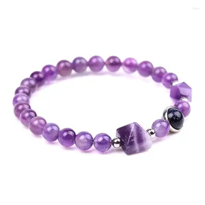 Charm Bracelets Fashion Handmade Pyramid Amethyst Pink Crystal Obsidian Tiger Eye Natural Stone Beads Bracelet