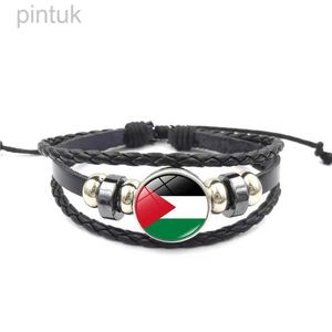 Chain Palestine Flag Bracelet Vintage Multi-layer Woven Beaded Bracelet Accessory Flag Bracelet Jewelry Adjustable Chain d240419