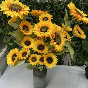 Dekorativa blommor 65 cm konstgjorda solros hem bröllop dekoration konst silkesblomma