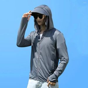 Mäns västar sommar UV Sun Protection Skin Coats Män sportkläder huva outwear vindbrytare casual jackor som kör utomhussport