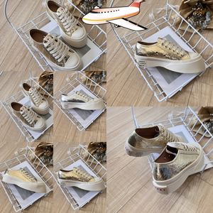 2024 Casual Shoes Designer Shoes Womens Platform Vintage Trainers Sneakers Gold LACE UP STORLEK 36-40 Klassisk bekväm GAI