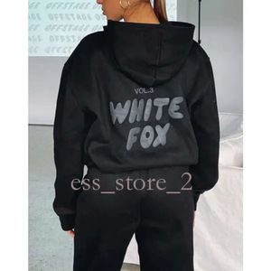 White Foxx Hoodie WF con cappuccio di alta qualità da donna con cappuccio da donna con cappuccio bianco lettere casual lettere stampate fenta