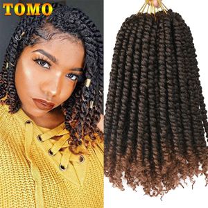 Tomo Bomb Twist Crochet Hair Synthetic 16roots Spring Pre Looped Flätor Passion för kvinnor 240410