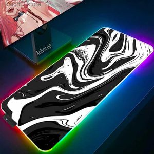 Mouse Pads Wrist Rests Mouse Pad RGB Computer Keyboard Gaming LED Mousepad Backlit Mats PC Table Carpet Gamer Mause Mat Black Lipuid Desk Mat Protector Y240419