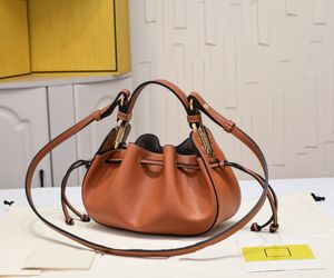 5A Designer Leisure Fashion Paired with Drawstring Shrinkage Design Women's Leather Bag Women's Handbag Crossbody Bag