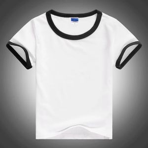 Child Unisex Plain Basic Tiz Camisetas meninas e meninos preto e branco 100% algodão Tees Crianças Roupas 2 3 4 6 8 10 T 1427 240410