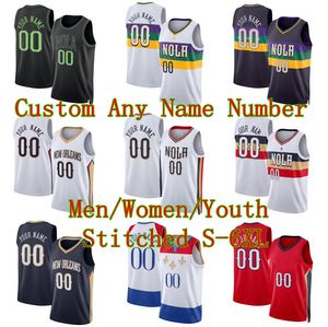 Niestandardowe koszulki do koszykówki 1 Williamson Brandon Ingram 3 McCollum dowolne nazwisko dowolne Numebr 2023/24 Fani City Jerseys Men Youth Women S-6xl