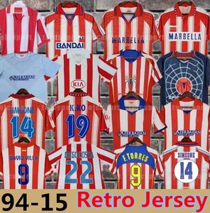 Retro 2004 2005 2013 2014 Jerseys de futebol do Atlético de Madrids Kun Aguero Griezmann Maxi F.Torres 04 05 10 11 13 14 15 94 95 96 97 Gabi Forlan Sima Vintage Classic 666
