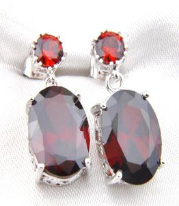 5 PCSLot sell and New Style 925 sterling Silver plated Red Garnet Gems Earring For Lady E01648774002