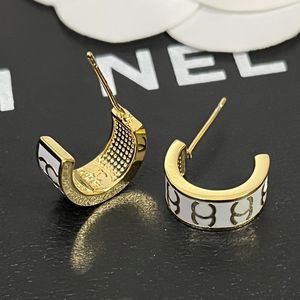 Luxury Jewelry Stud örhängen 18 Golden Plated Hoop Brand örhängen för kvinnliga flickor, hypoallergeniska bågar Kvinnors örhängen Loop örhängen Partihandel