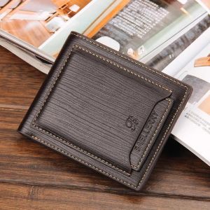 Portafogli corti in pelle marca di marca da portafoglio Capocoliere di carte di credito Pulsa vintage maschio frizione trifold man money clip clip cuzdan w030