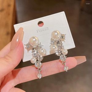 Dangle Ohrringe Großhandel handgefertigte Strasssteine Kristallperlenzubehör Hochzeit Ohrring Braut Mode Frauen Mädchen Schmuck Schmuck