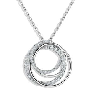 Pendanthalsband Fullt Moissanite Pendant Necklace For Women D VVS1 18K White Gold Plated 925 Sterling Silver Lab Diamond Chain Luxury Jewelry 240419
