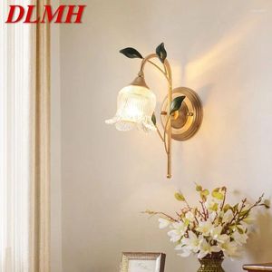 Стеновая лампа DLMH Современный французский пастырский светодиод Творческий цветочный цветочный гостиная