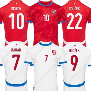 Çek Jersey 2024 Schick Soucek Çek Futbol Gömlek 24 25 Barak Hlozek Jurasek Futbol Formaları