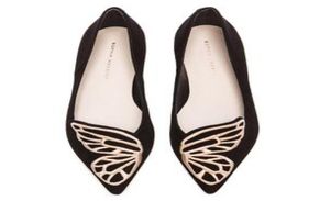 Sophia Webster Lady Suede Leather Dress Shoes Butterfly Wings broderi Sharp Flat Shallow Women039S Single Shoes Storlek 347892044